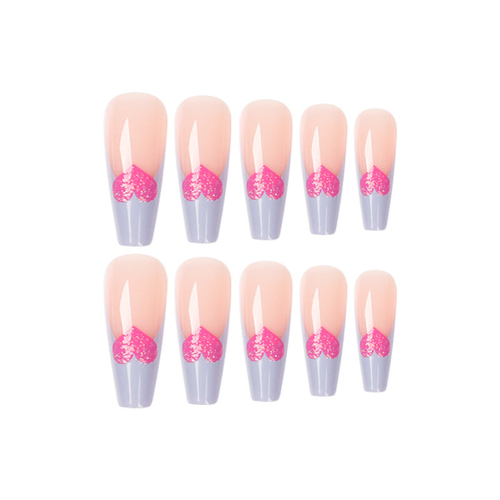 Artful stiletto nails with colorful heart designs Bowlift
