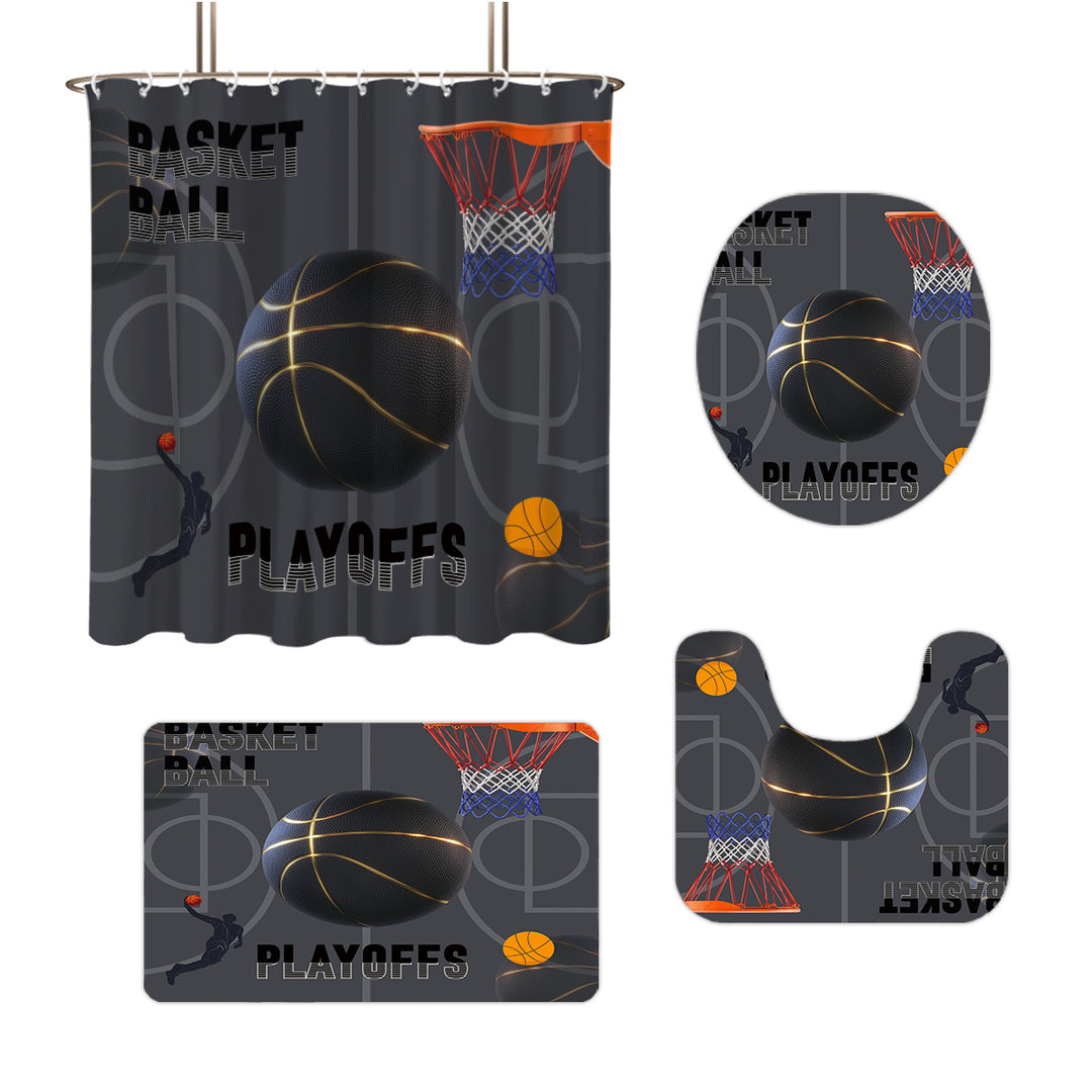 High-Definition Basketball-Themed Bathroom Décor Set Bowlift
