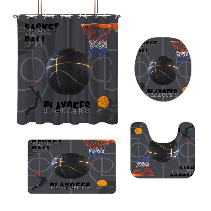 High-Definition Basketball-Themed Bathroom Décor Set Bowlift