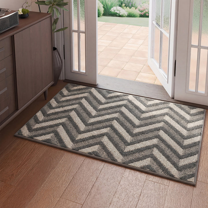 Textured Geometric Doormat Bowlift