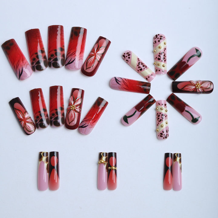 Artificial nails with luxurious flower and animal design Bowlift