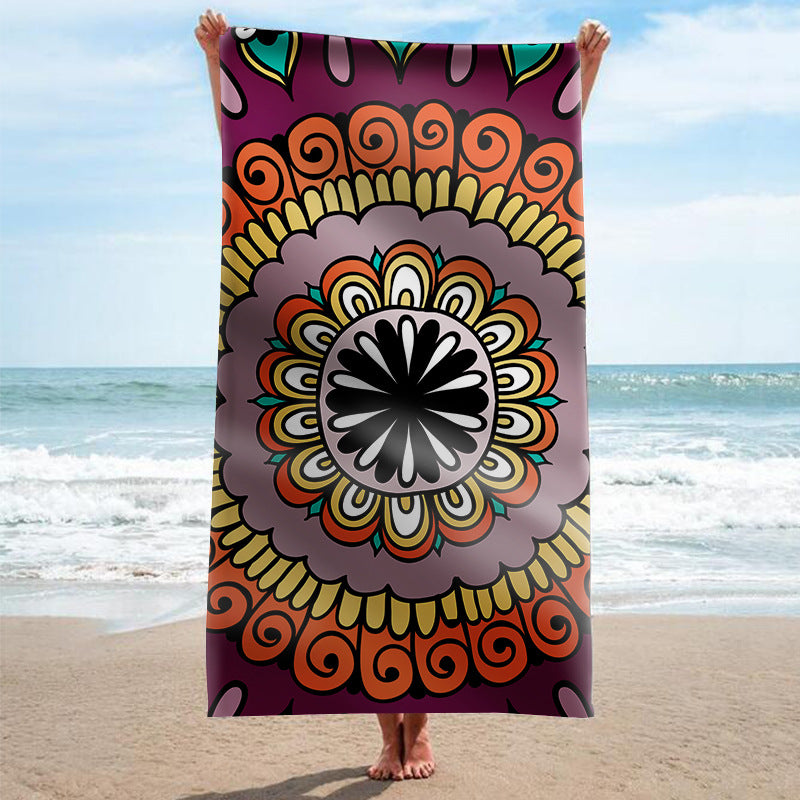 Beach towel with artistic mandala design Bowlift