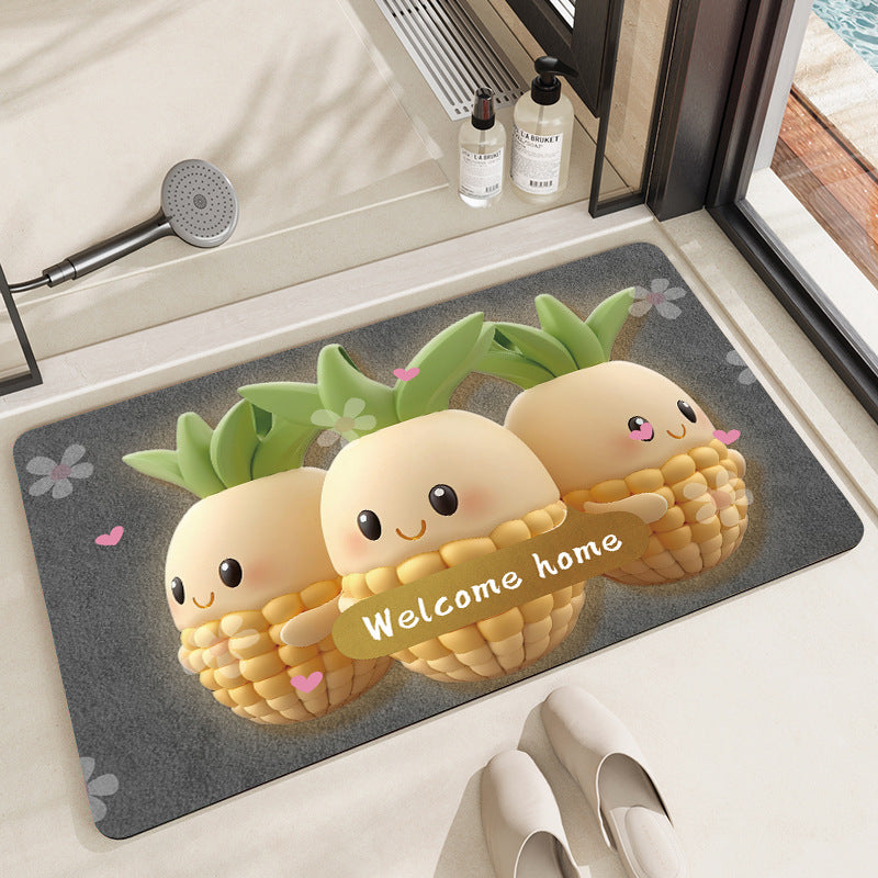 Whimsical Cabbage-Themed Welcome Mat Bowlift