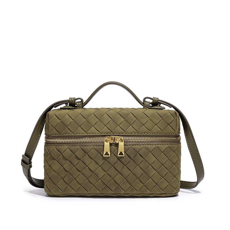 Handcrafted Textured Leather Crossbody Bag Bowlift