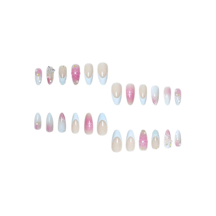 Premium Floral Art Press-On Nail Set Bowlift