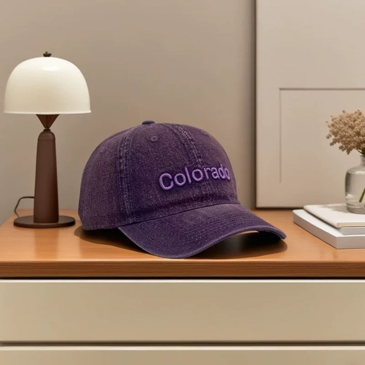 Women's Distressed Cotton Baseball Cap with Embroidered Detail Bowlift