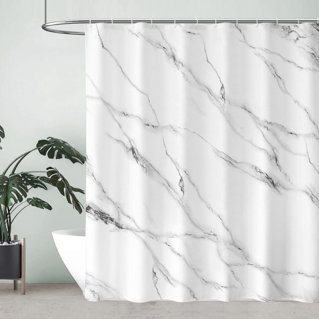 Marble Pattern Waterproof Shower Curtain Bowlift