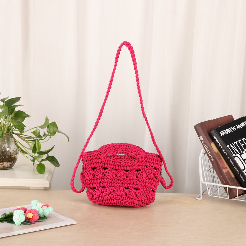 Handcrafted shoulder bag with unique knit design Bowlift