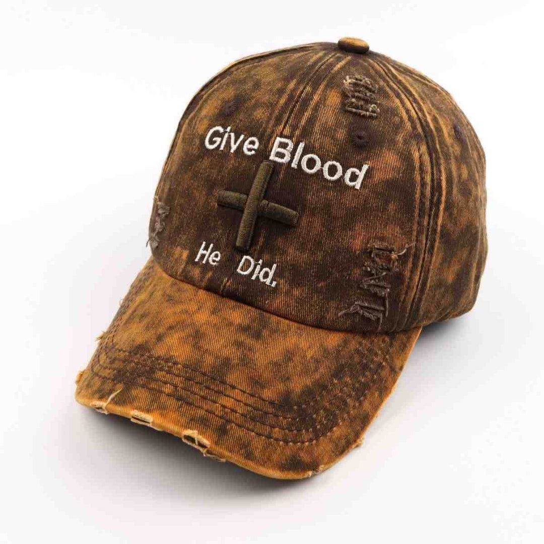 Women's Distressed Graphic Baseball Cap with Inspirational Message Bowlift
