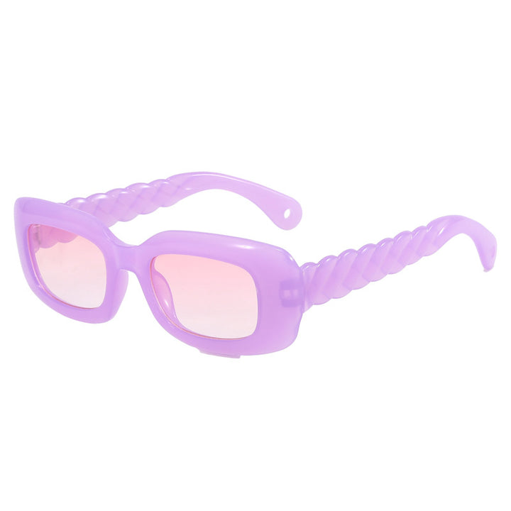 Women's fashionable square sunglasses with unique twisted temple design Bowlift