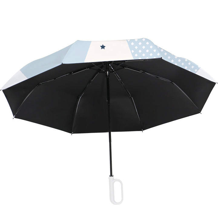 Women's folding umbrella with unique star pattern and practical carrying bag Bowlift