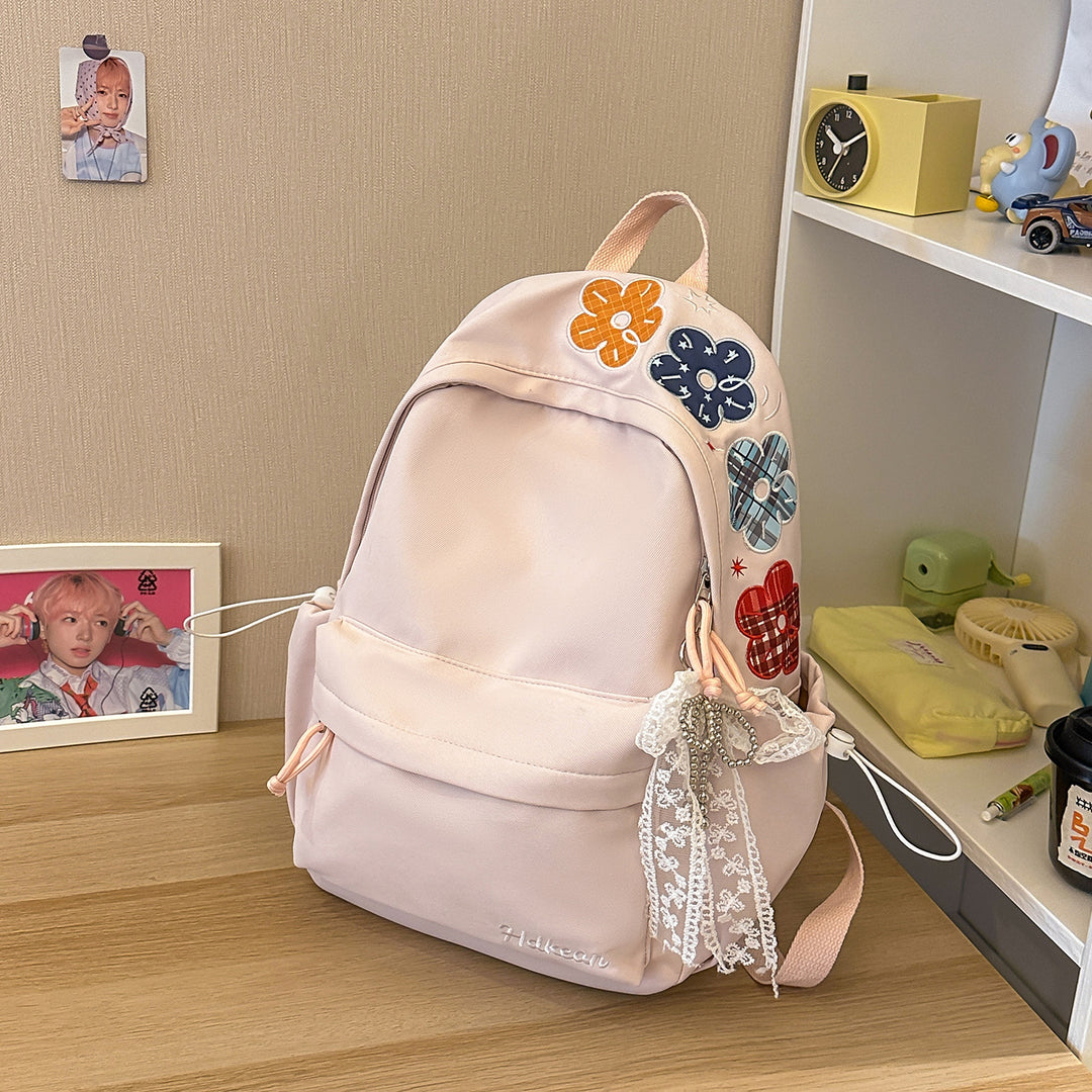 Floral Embellished Casual School Backpack