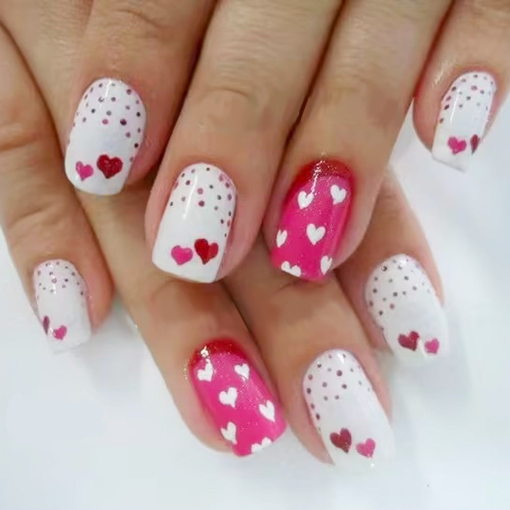 Heart Patterned Press-On Nail Art Bowlift