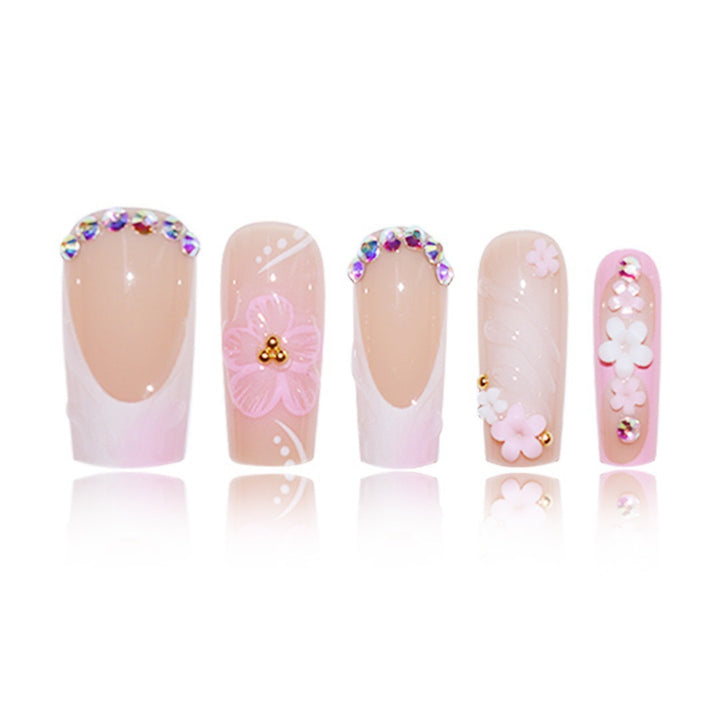 Decorative Floral Acrylic Nail Enhancements Bowlift