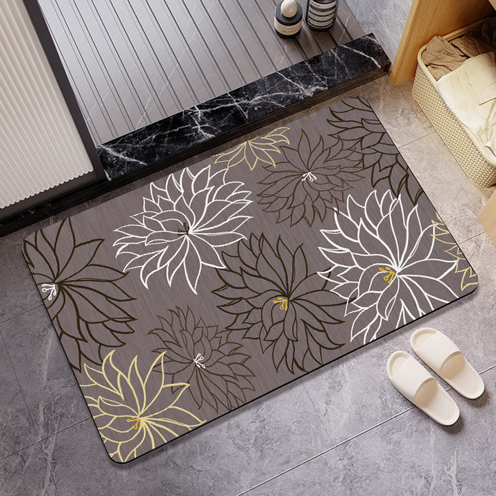 Modern Abstract Leaf Design Area Rug Bowlift