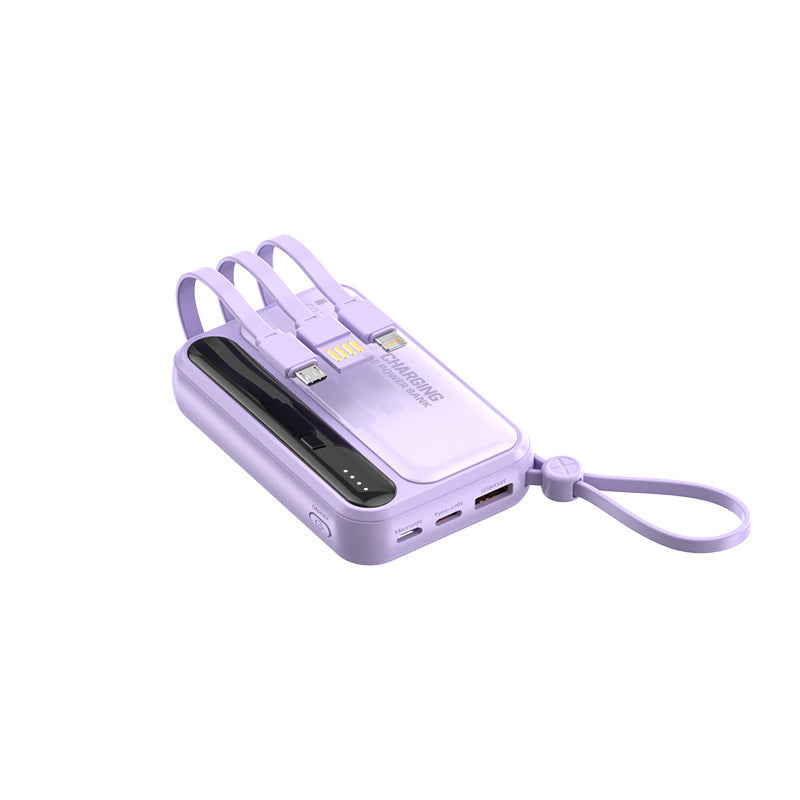 Portable power bank with integrated fast charging ports and multifunctional cable Bowlift