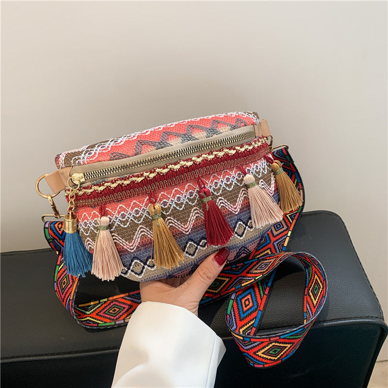 Colorful Embroidered Crossbody Bag Bowlift