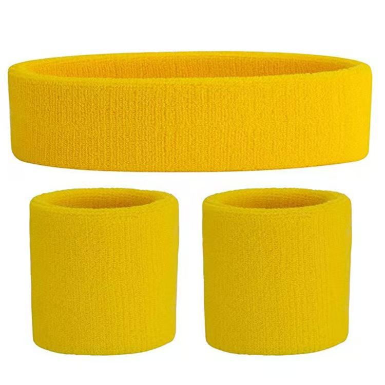 Sports Terry Sweatband Set for Head and Wrists Bowlift