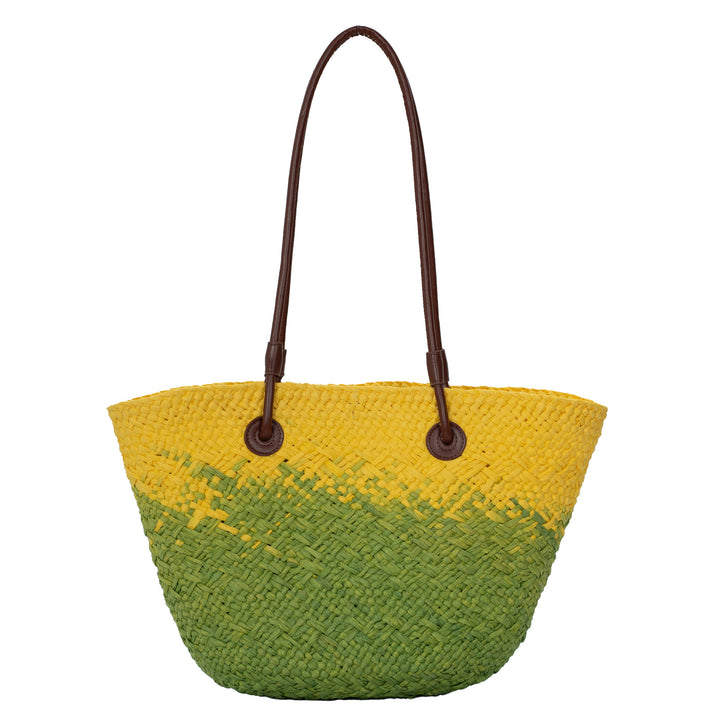 Elegant Rattan-Style Handbag with Double Handle Bowlift