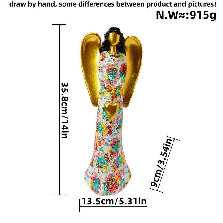 Engel Statue with Flower Pattern Bowlift