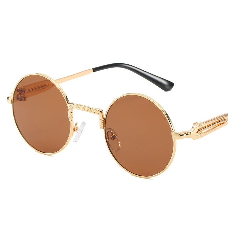 Women's round fashionable sunglasses with fine metal frame Bowlift