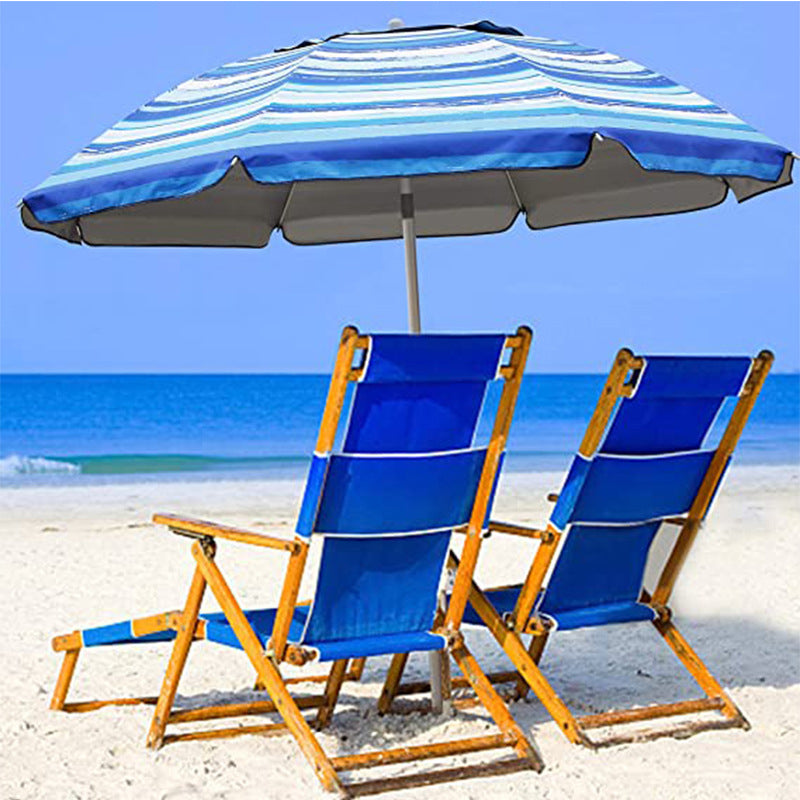 Women's Striped Sun Umbrella with Stable Ground Anchoring Bowlift