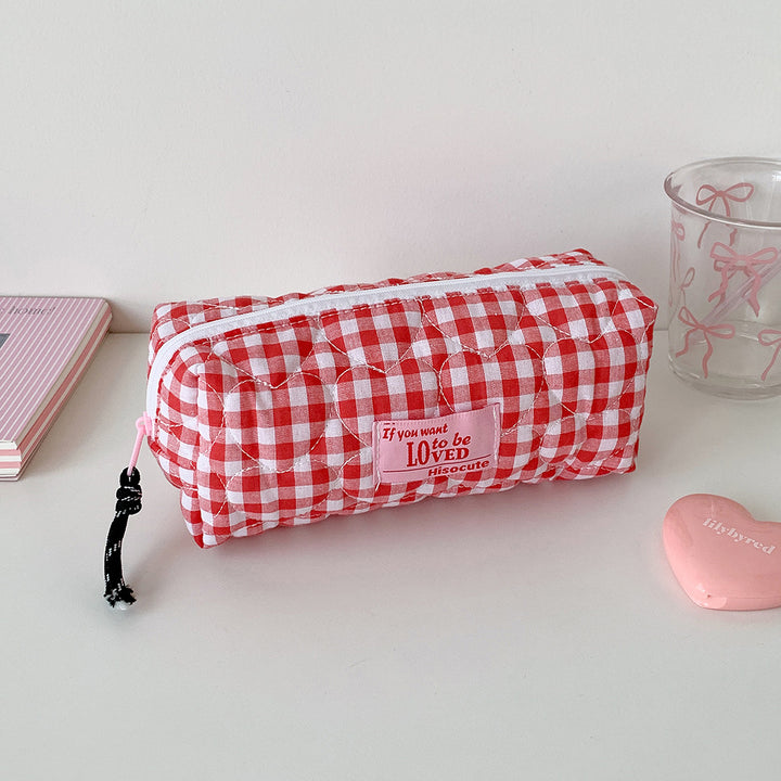 Quilted Gingham Pencil Case Bowlift