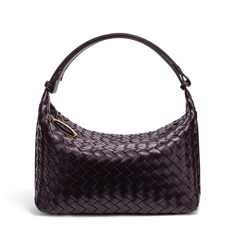 Braided Vegan Leather Shoulder Bag Bowlift