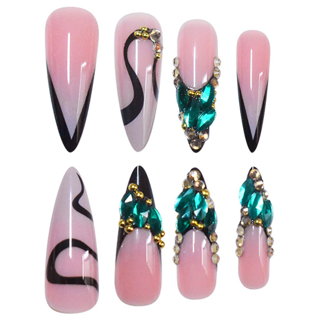 Glamorous Stiletto Nail Extensions Bowlift