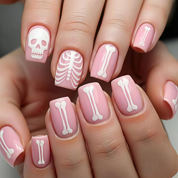 Creative artificial nails with bone motif Bowlift