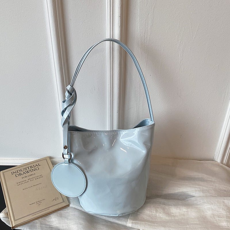 WoChic Patent Leather Bucket Bag Bowlift