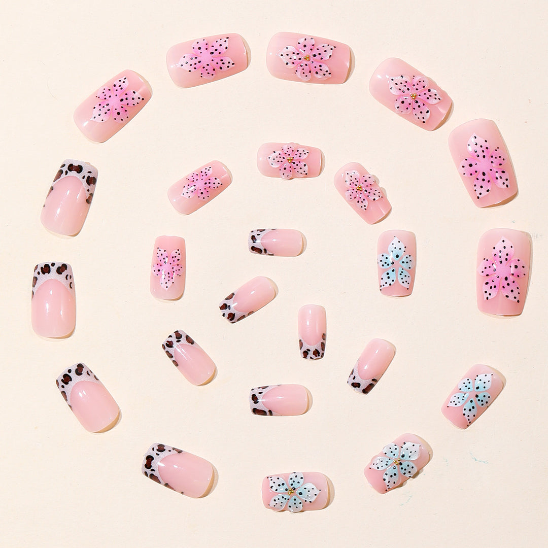 Decorative Floral Acrylic Nail Art Set Bowlift