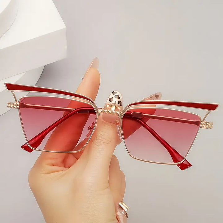 Women's square designer glasses with delicate metal frame Bowlift
