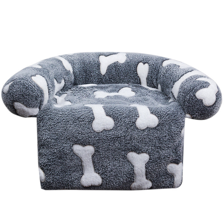 Plush Star Patterned  Lounge Chair  Dog Bed