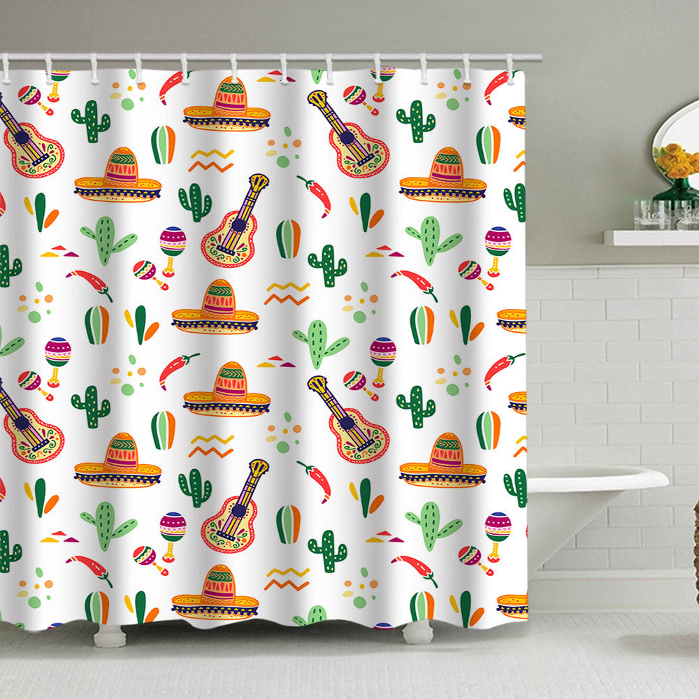 Coffee-Themed Shower Curtain Bowlift