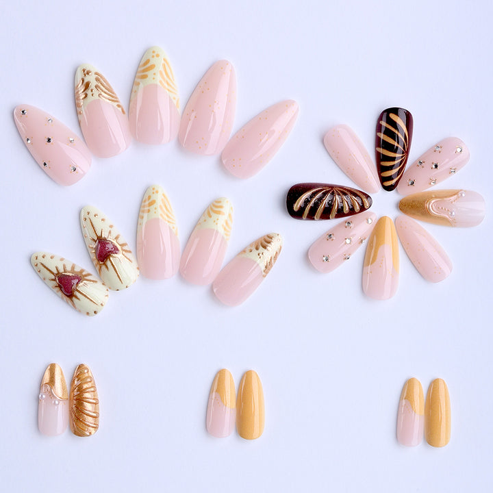 Elegant Artificial Nails with Glitter Accents Bowlift