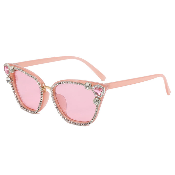 Women's Cat Eye Sunglasses with Sparkling Crystal Decorations Bowlift