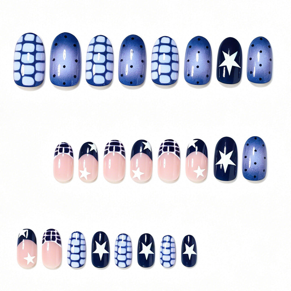 Artistic Ocean-Inspired Press-On Nail Set Bowlift