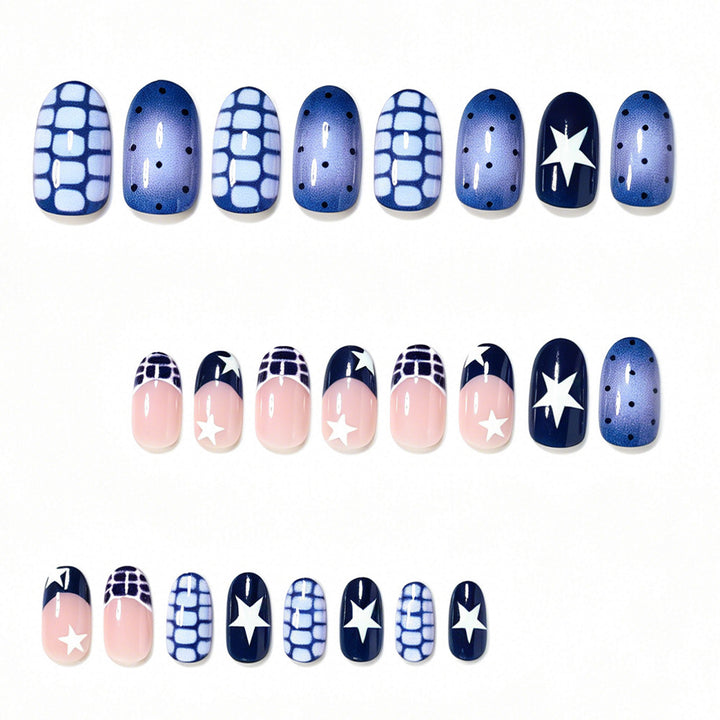 Artistic Ocean-Inspired Press-On Nail Set Bowlift