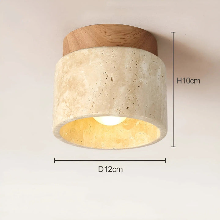 Rustic Travertine Ceiling Lamp - TravaGlow | Bowlift