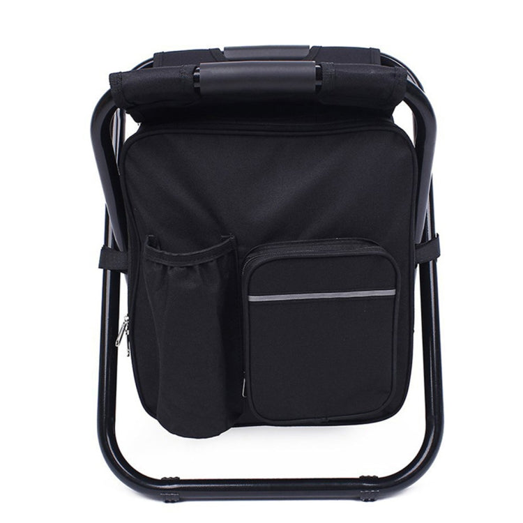 BowLift | Outdoor Portable Folding Camping Chair Lightweight Fishing Beach Chair Stainless Steel Tube Folding Chair with Cooler Bag (Black)