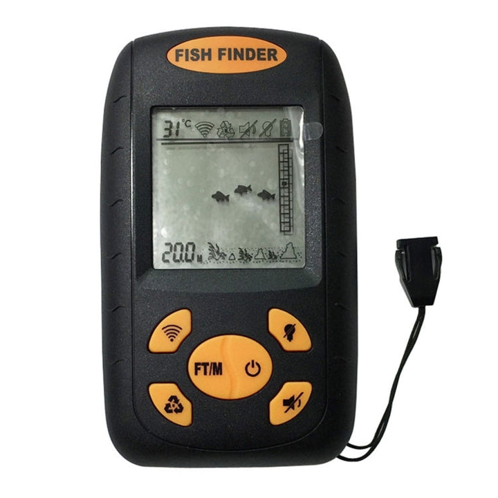 BowLift | Portable Ultrasonic Fish Finder, Water Depth & Temperature Fish Finder with Wired Sonar Sensor and LCD Display