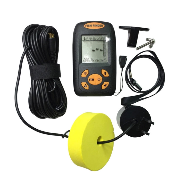 BowLift | Portable Ultrasonic Fish Finder, Water Depth & Temperature Fish Finder with Wired Sonar Sensor and LCD Display
