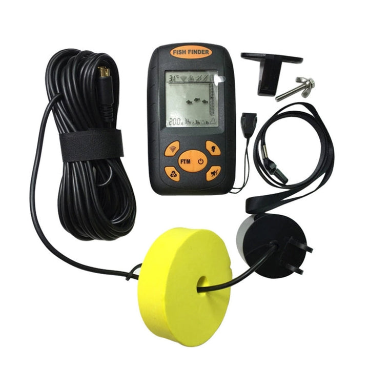 BowLift | Portable Ultrasonic Fish Finder, Water Depth & Temperature Fish Finder with Wired Sonar Sensor and LCD Display