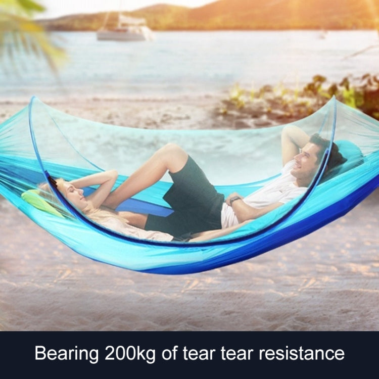 BowLift | Portable Outdoor Camping Fully Automatic Nylon Parachute Hammock with Mosquito Nets, Size: 250 x 120cm (Olive Green)