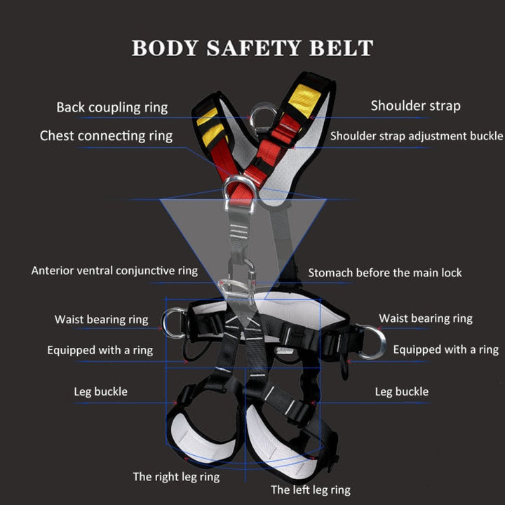 BowLift | XINDA XDA9516 Outdoor Climbing Polyester High-Strength Rope Adjustable Descender Full-Body Safety Harness