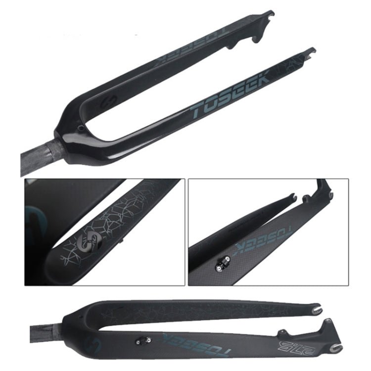 BowLift | TOSEEK Ultra Light 26 Inch 385mm Mountain Bike Full Carbon Fork Straight Tube Disc Brake (Black)