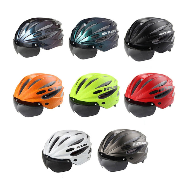 BowLift | GUB K80 Plus Bicycle Helmet with Visor and Goggles (White)
