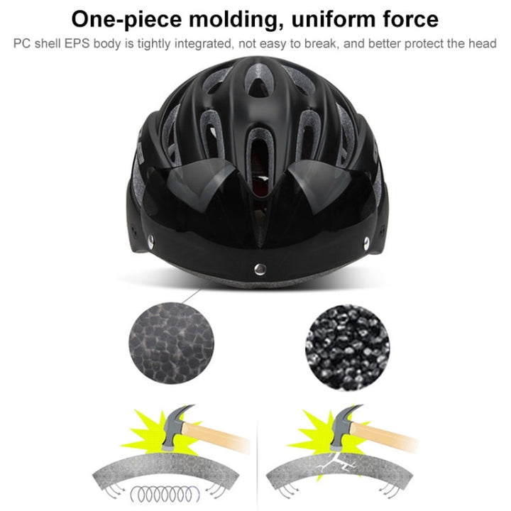 BowLift | GUB K80 Plus Bicycle Helmet with Visor and Goggles (White)