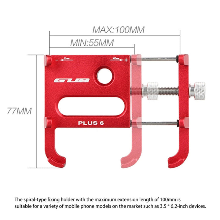 BowLift | GUB Plus 6 Aluminum Alloy MTB Bicycle Phone Holder (Silver)